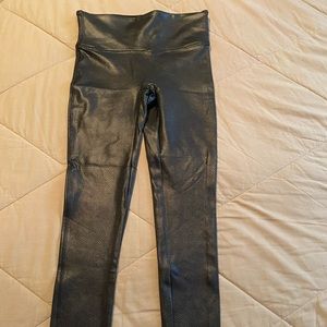 Spanx Faux Leather Matte Snake Leggings
